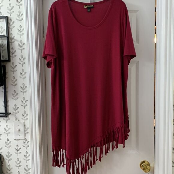 Serena Williams size 3 XL asymmetrical burgundy tunic top - Picture 2 of 11